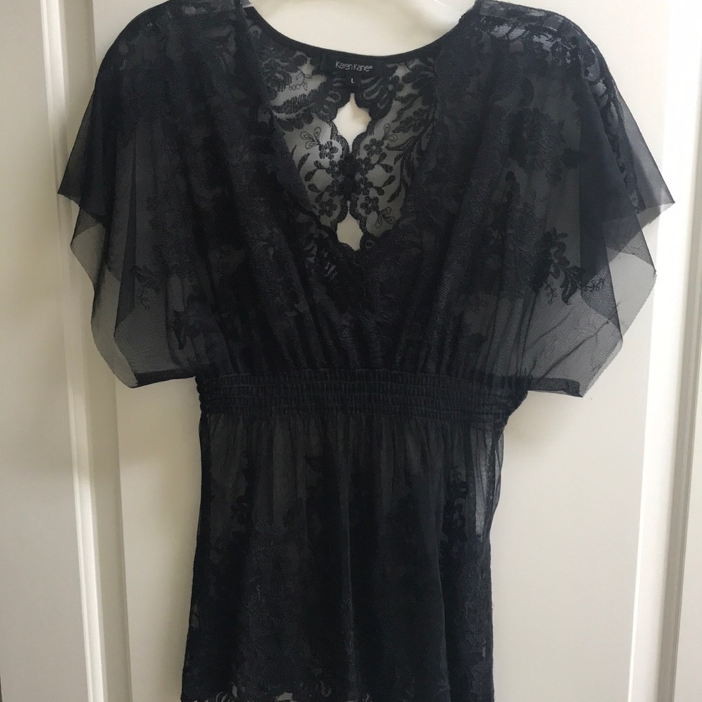 Karen Kane black lace top